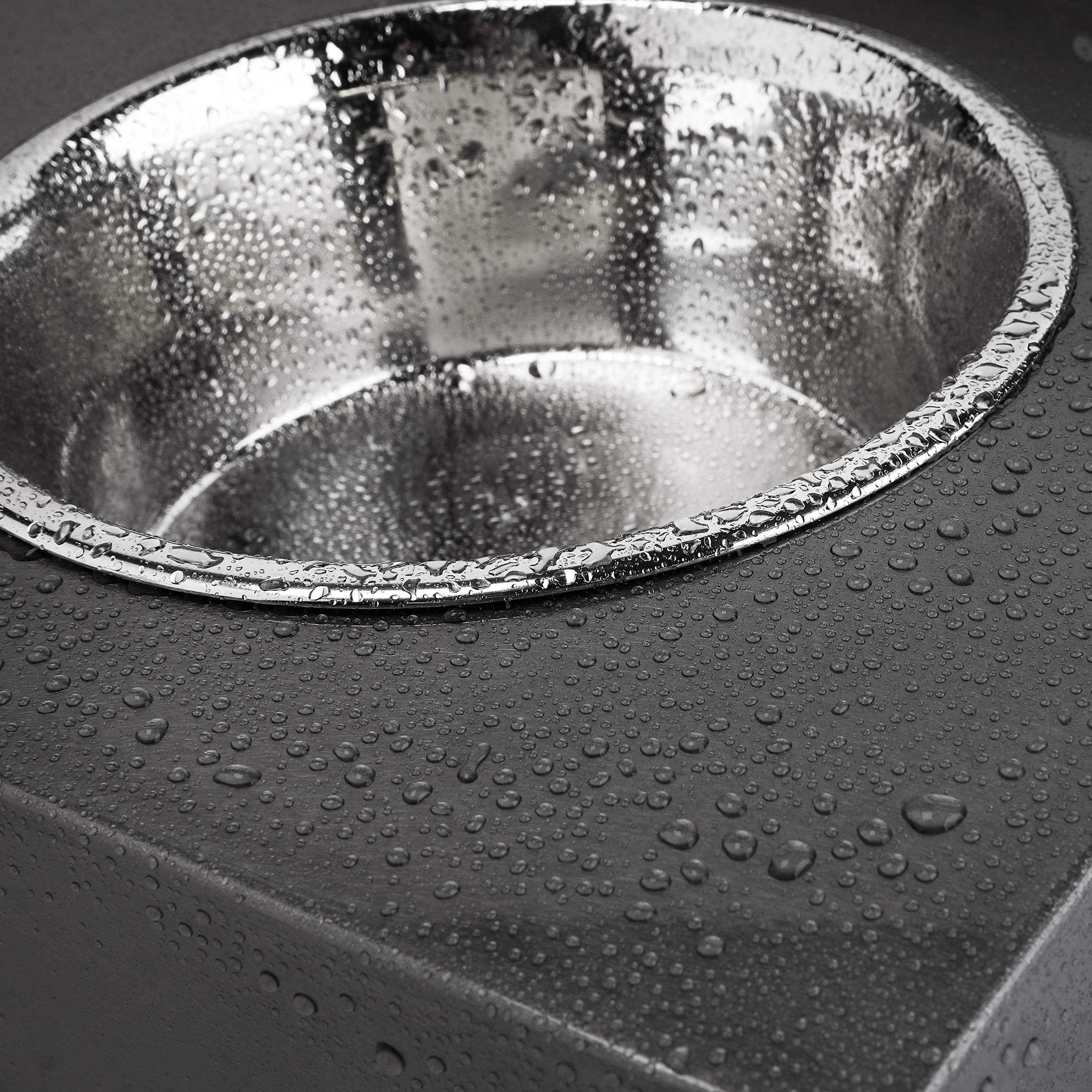 Elegante comedero colgante para perros para la pared de metal con 2 comederos de acero inoxidable (gris titanio)