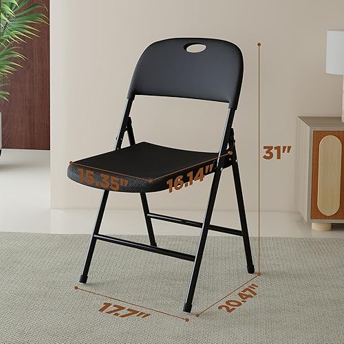 Miniatura 3 de Sillas plegables, silla plegable de plástico, sillas plegables de metal resistente de plástico para exteriores, asiento comercial plegable