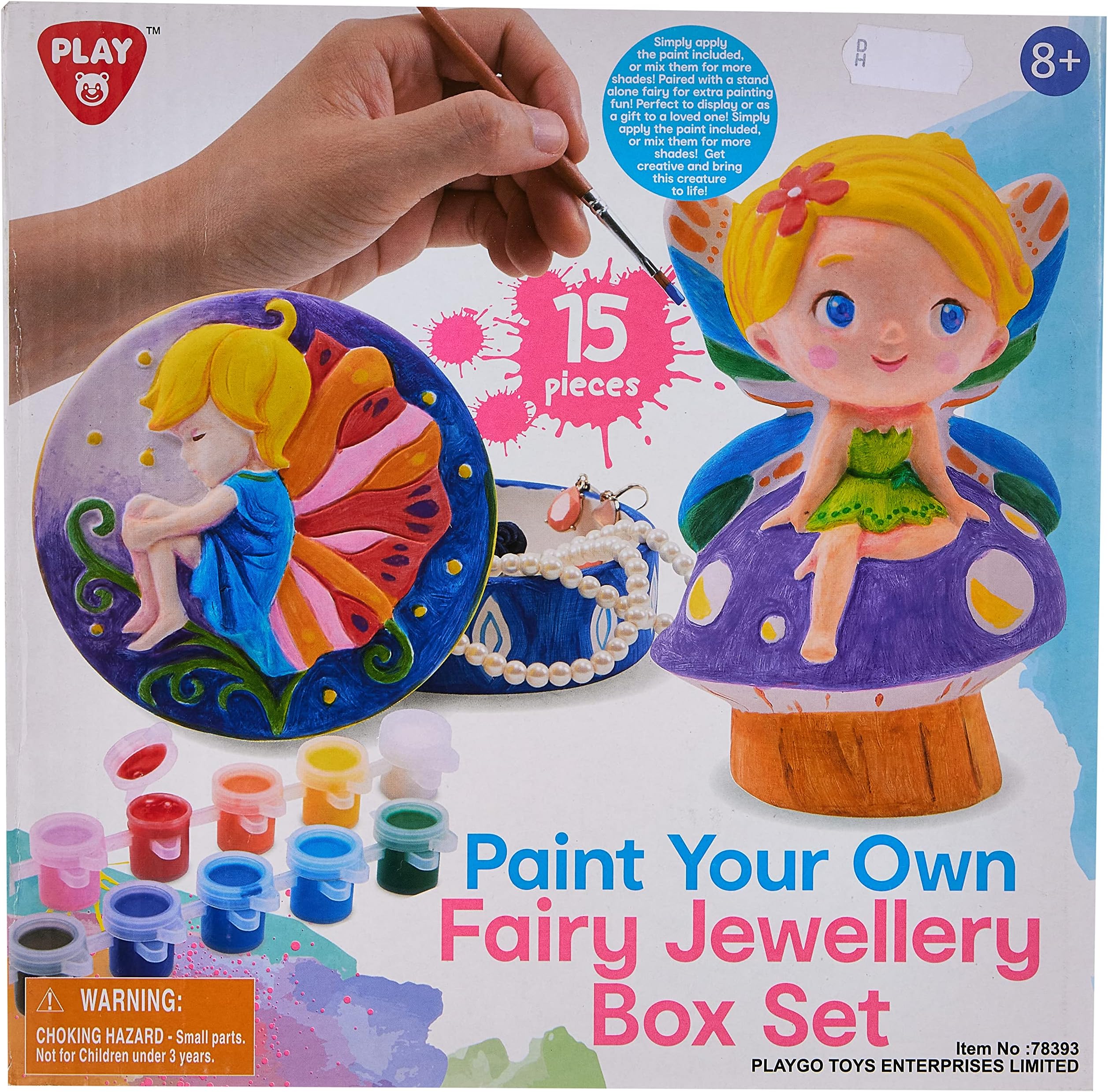 Playgo Paint Your Own Fairy and Jewelry Box Set 15-Pieces