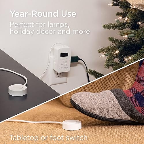 Vista 21 de UltraPro Daysmart - Temporizador digital de 7 días, 2 salidas de temporizador a tierra, temporizador de luz programable de encendido/apagado