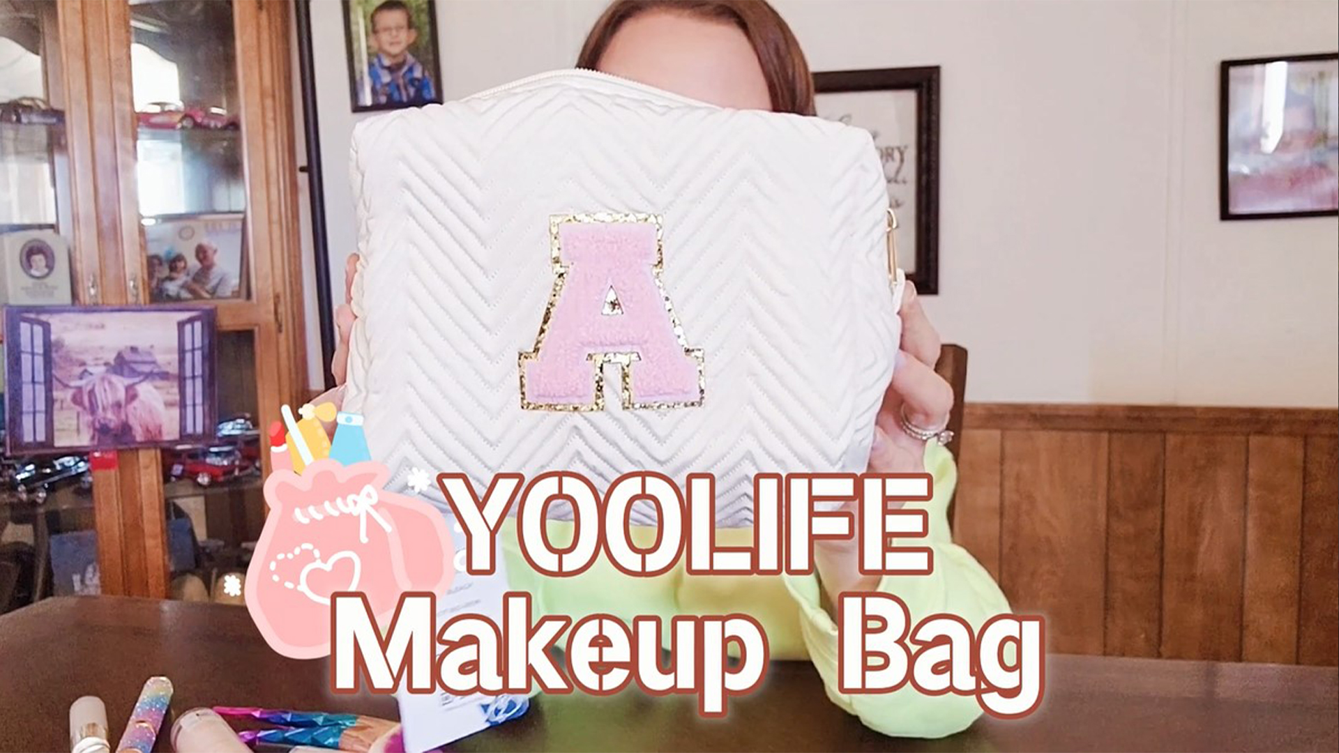 Initial Makeup Bag for Women Girls