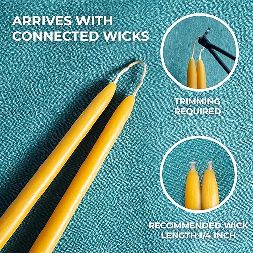 Miniatura 19 de CANDWAX Velas de pilar de cera de abeja pura de 1.8 x 4 pulgadas, juego de 3 a 34.5 horas de combustión, velas amarillas hechas a mano, velas