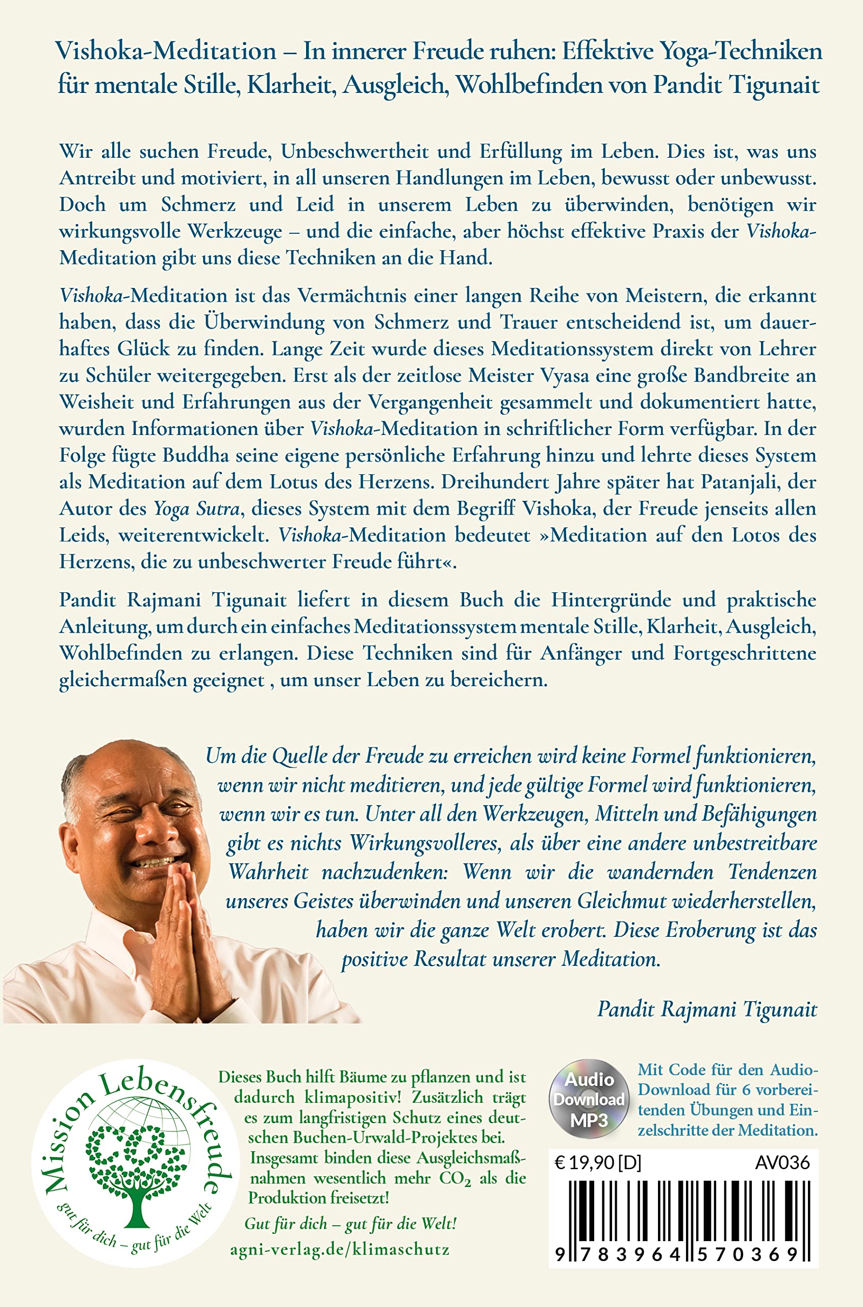 Vishoka-Meditation: In innerer Freude ruhen: Effektive Yoga-Techniken für mentale Stille, Klarheit, Ausgleich, Wohlbefinden (mit Audio-Download)