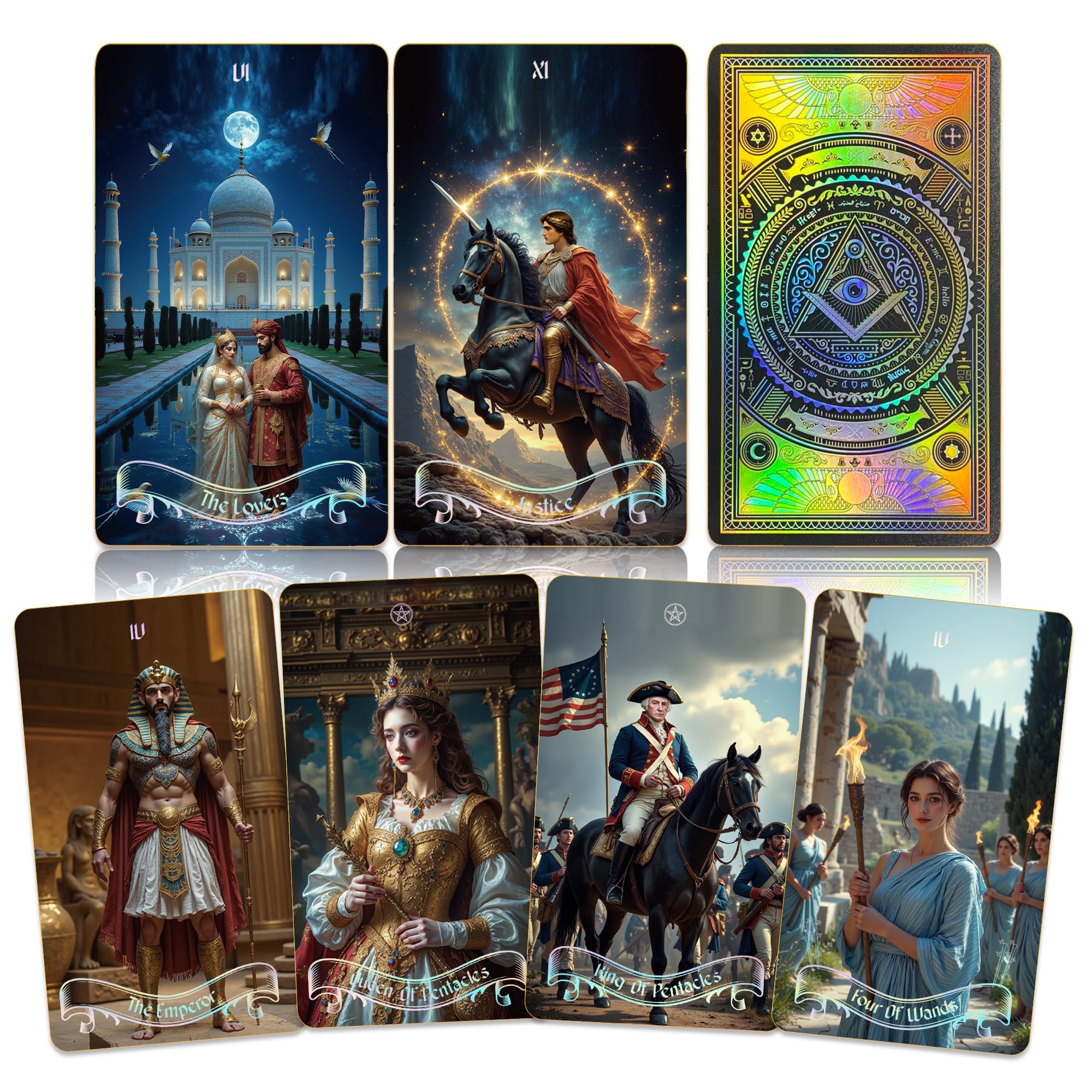 WJPC Silver Foil Edge Tarot Cards with Guide Book Set&Gift Box for Beginner& Expert. Original Design Tarot Cards Decks
