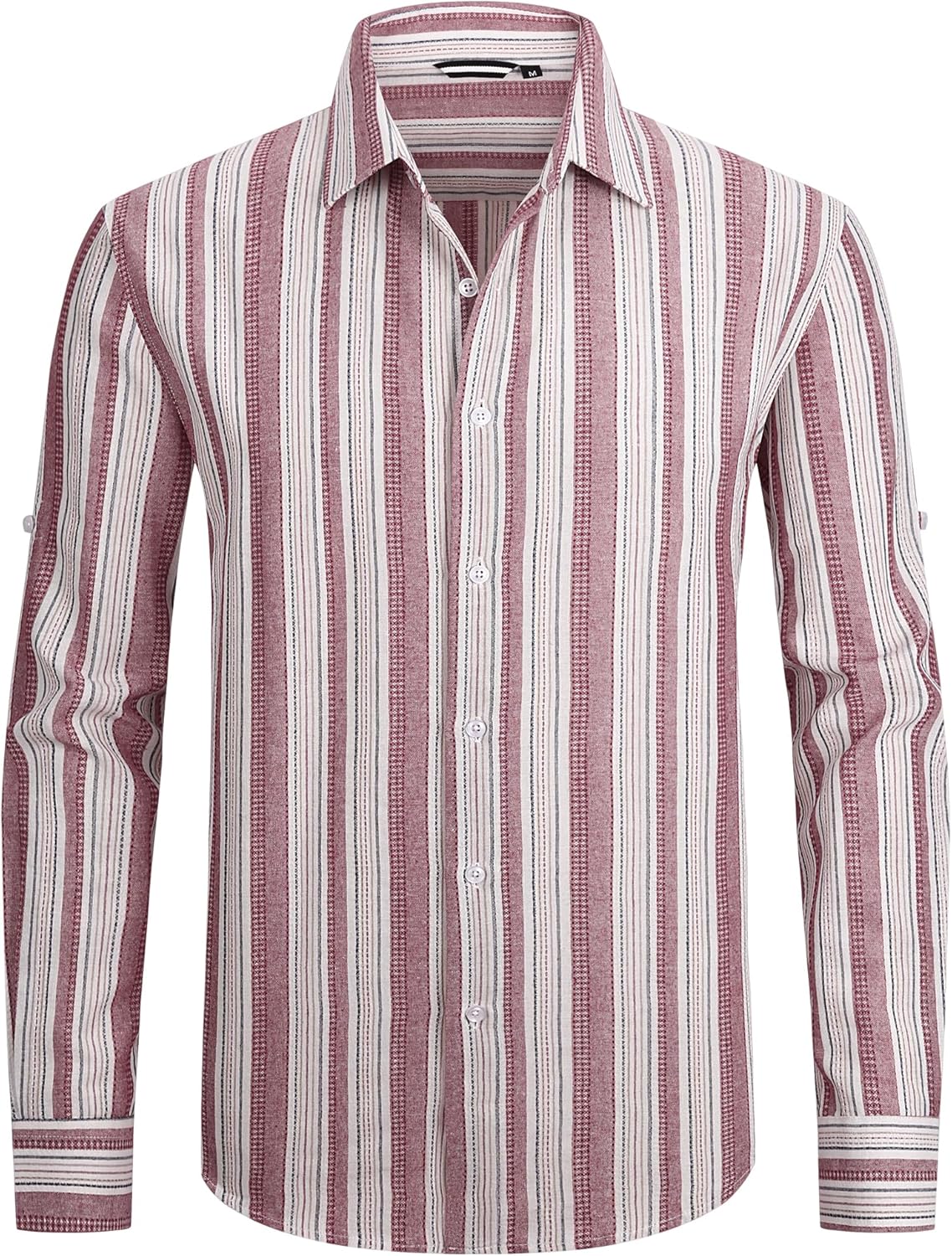 Alex Vando Mens Linen Long Sleeve Casual Button Down Shirt for Men Beach Wedding Shirts - Image 6