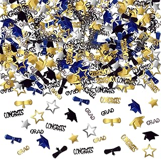 KatchOn, Congrats Grad Confetti 2026 - Pack of 1000 | Graduation Table Decorations 2026 | Grad Confetti Class of 2026,Navy Blue and Gold Graduation Decorations 2026