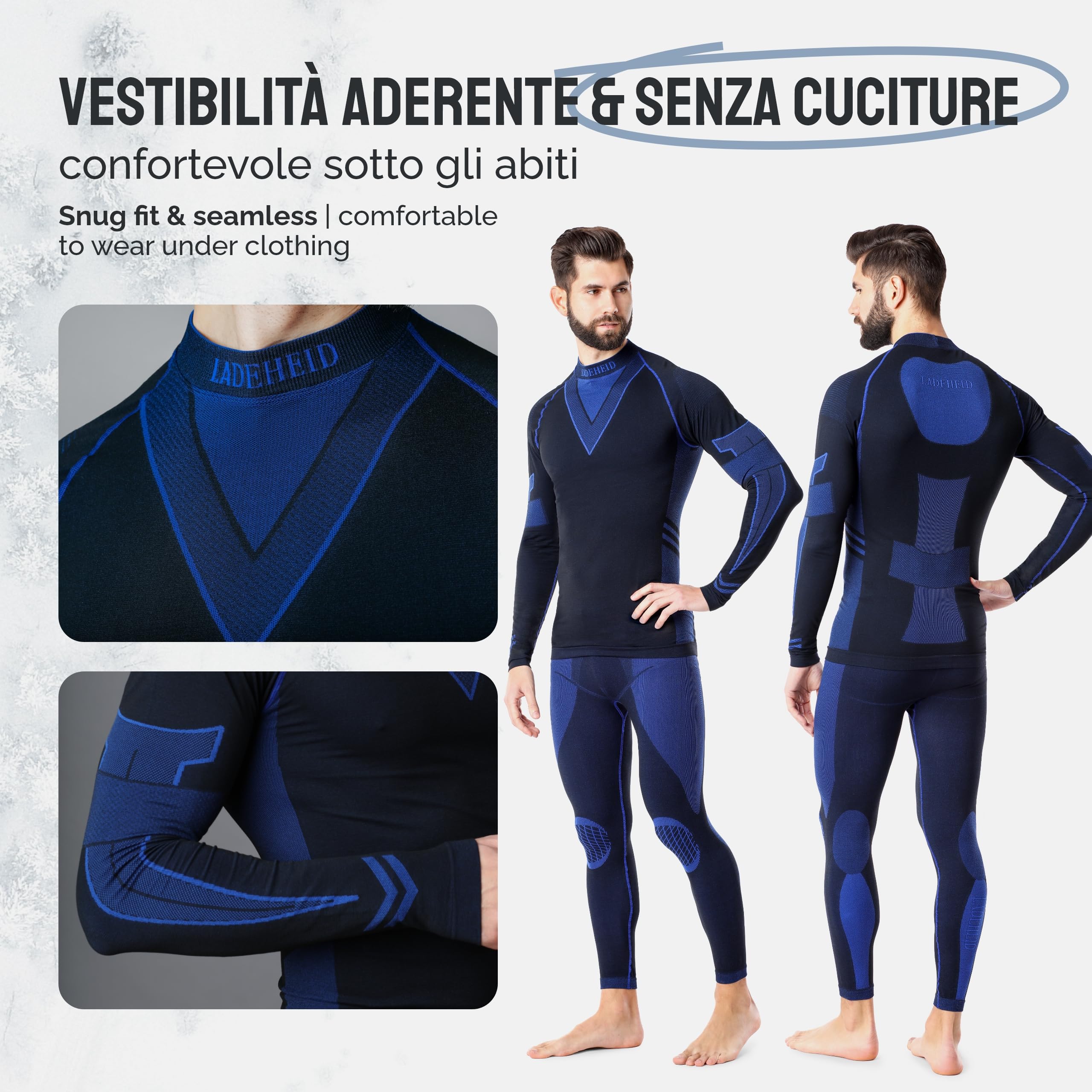Ladeheid Completo Maglia e Calzamaglia Termiche Uomo LAGI003