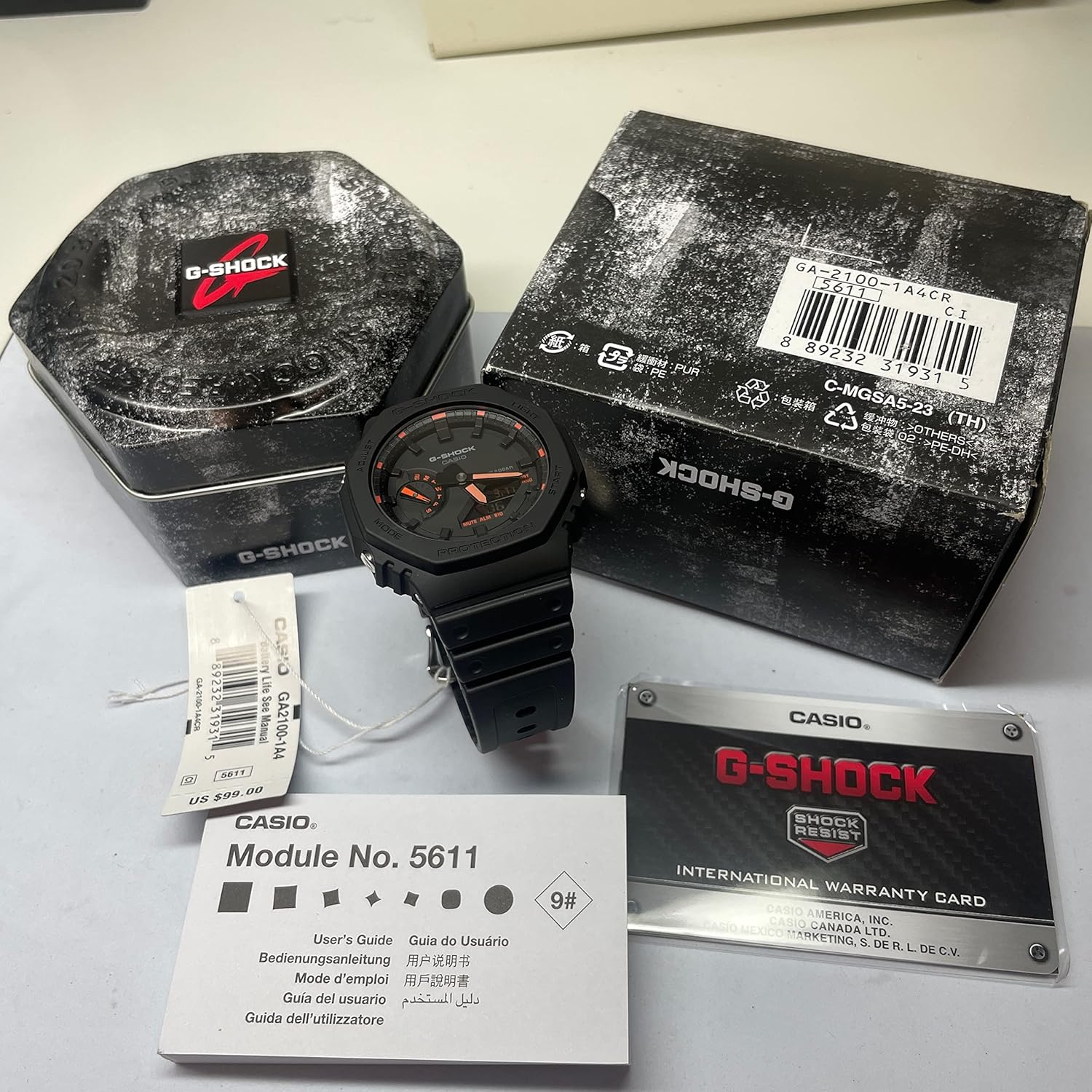 66%OFF!】 新品未使用品 G-SHOCK GA-2100-1A4 ブラック×オレンジ kids