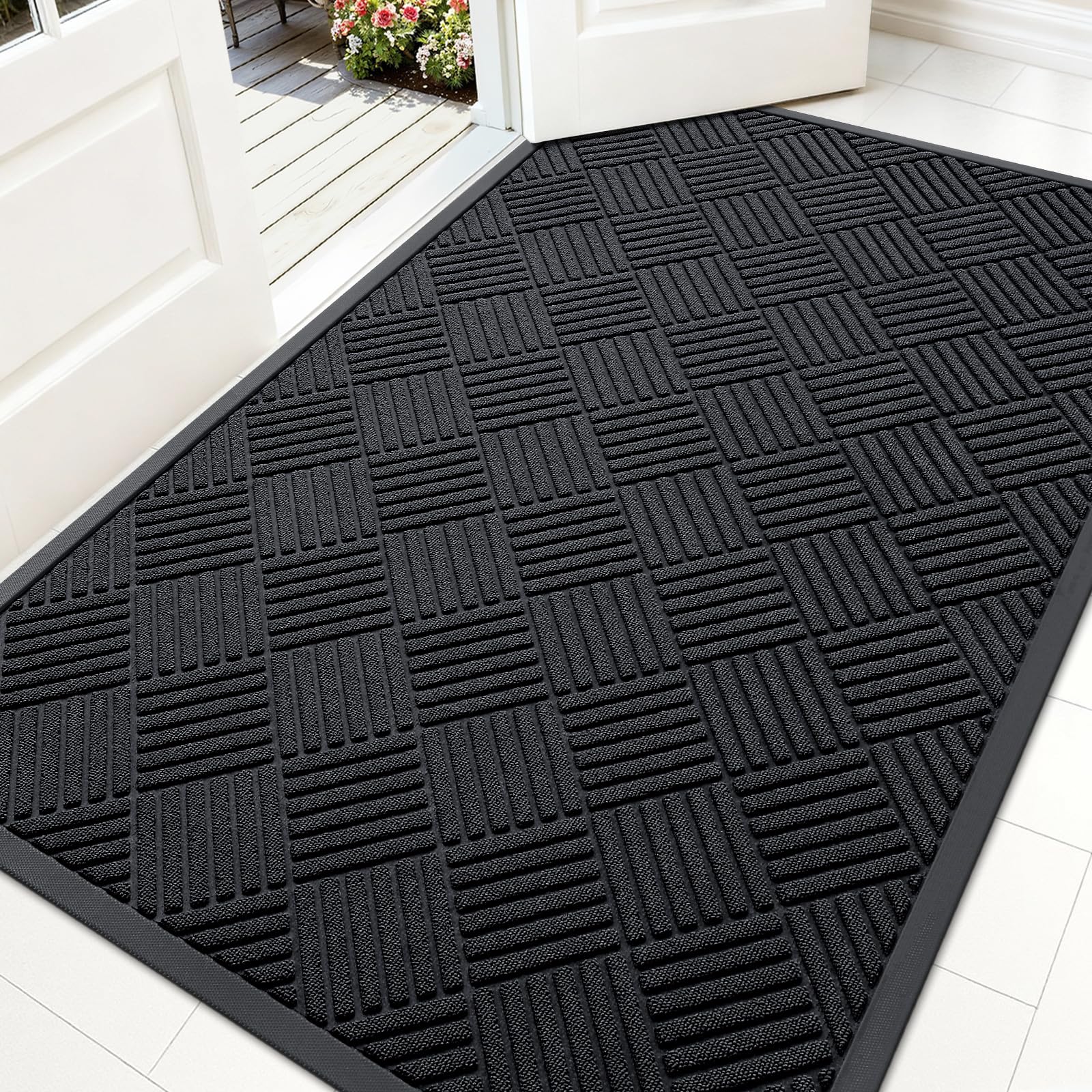 OLANLY Front Door Mat Outside Entrance 59x34, Waterproof Heavy-Duty Doormat