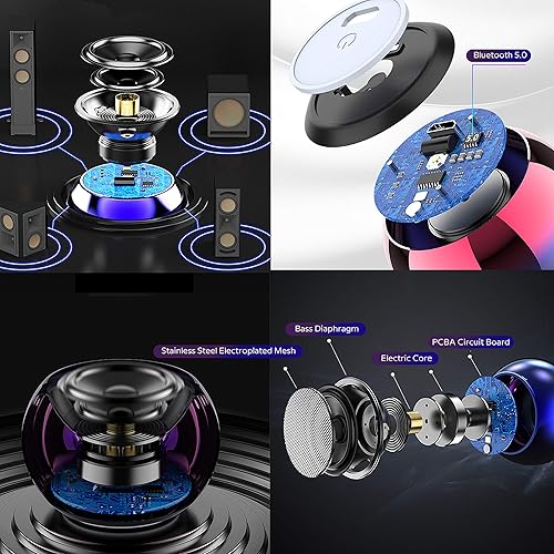 Miniatura 5 de TWS - Altavoces Bluetooth portátiles inalámbricos pequeños con gran sonido, emparejamiento estéreo inalámbrico, carcasa de metal, diseño