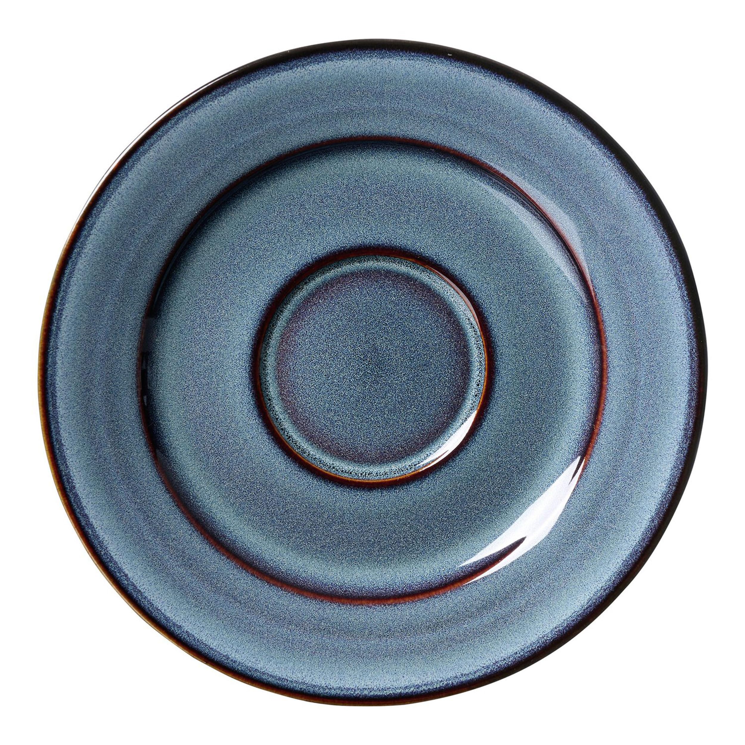 Ritzenhoff & Breker Bali Espressountertasse, 12 cm, Runde Untertasse mit Farbverlaufstruktur, Reaktivglasur, Passend für Espressotasse (90 ml), Steinzeug, Blau
