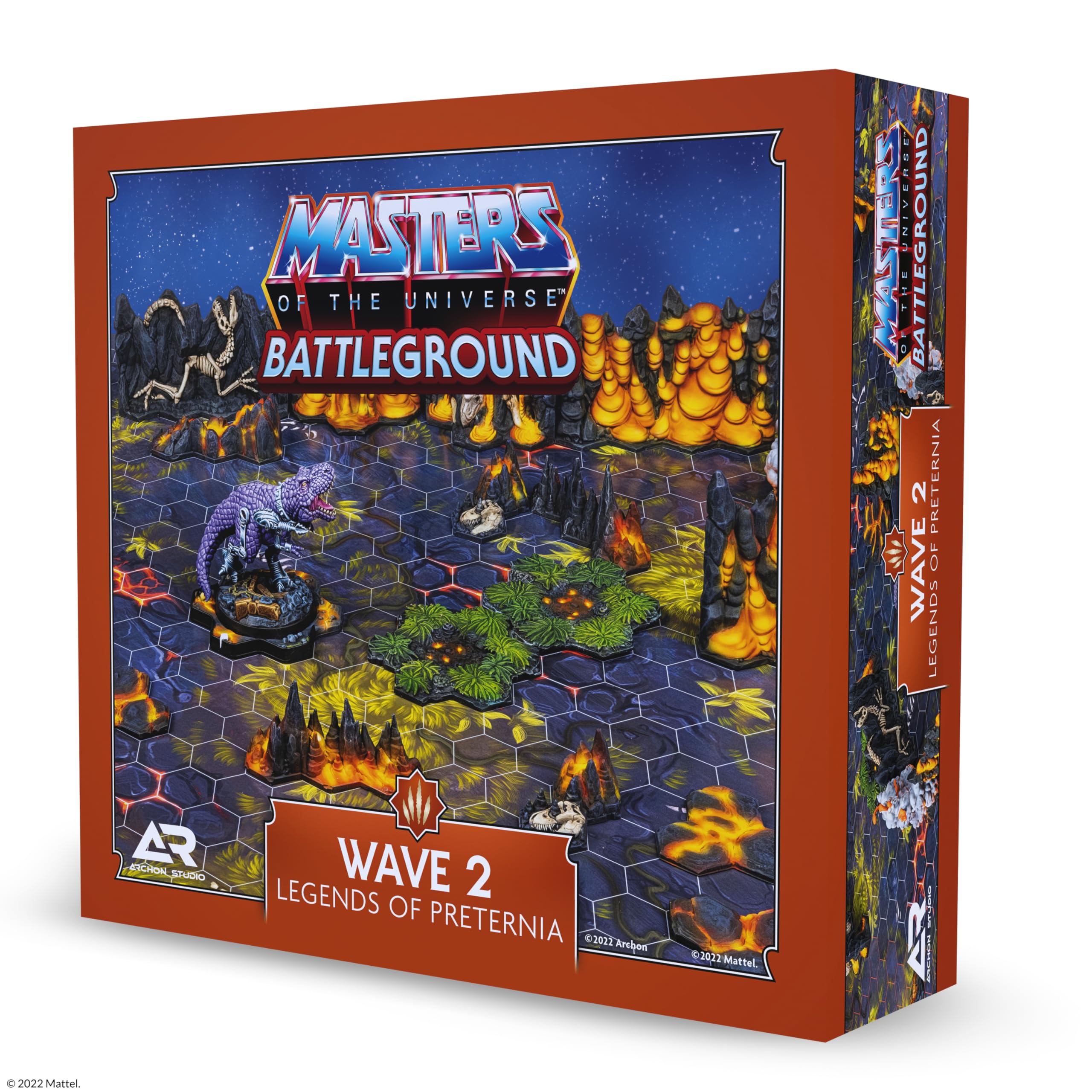 Masters of The Universe Battleground RPG Wave 2 Legends of Preternia Expansion Set - Includes Game Board, Terrain Pieces, Tyrantisaurus Miniature and More - Ages 14 Years +