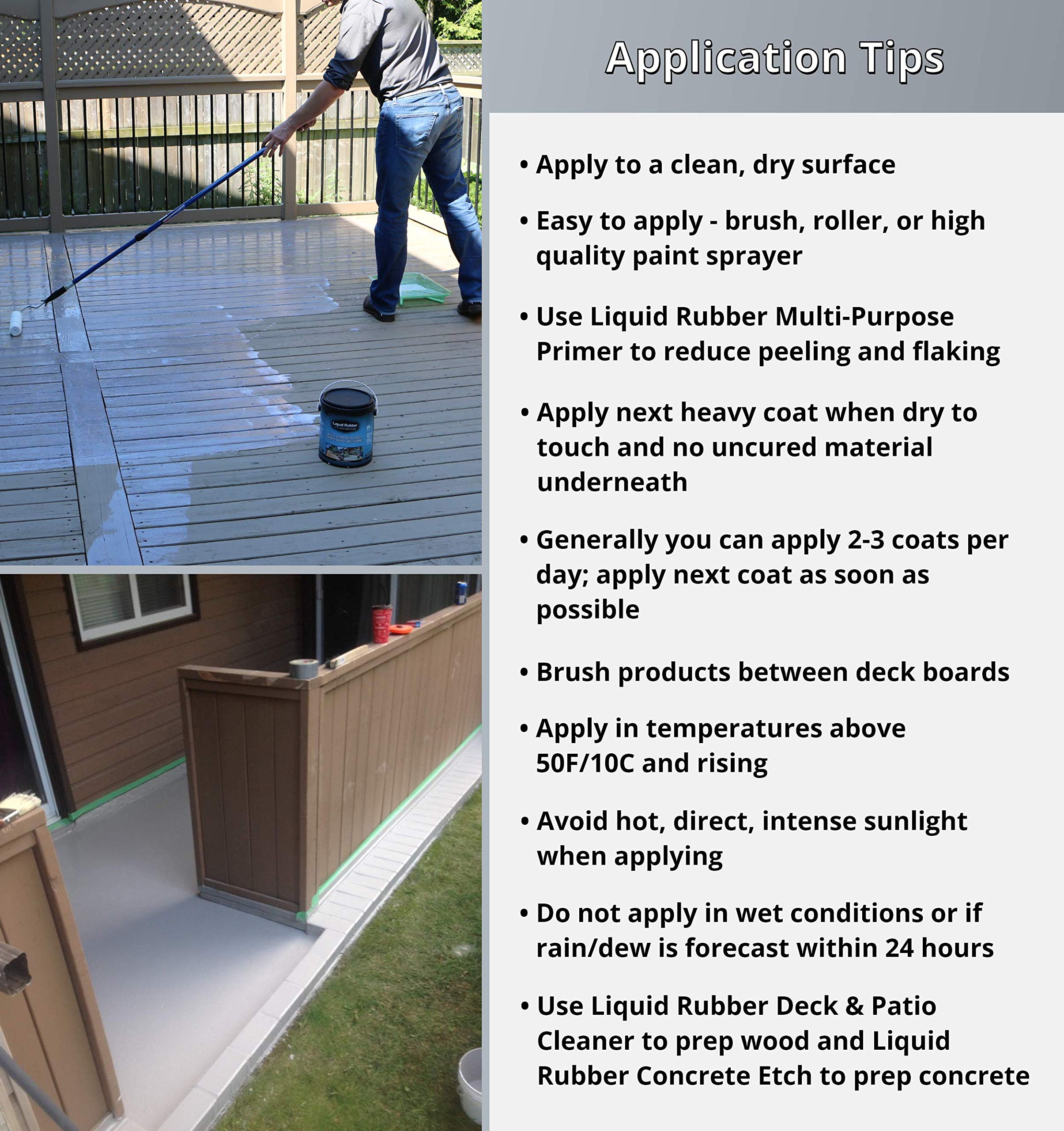 Liquid Rubber Cool Foot Deck Coating Solar Protection Deck Paint, NonToxic MultiSurface