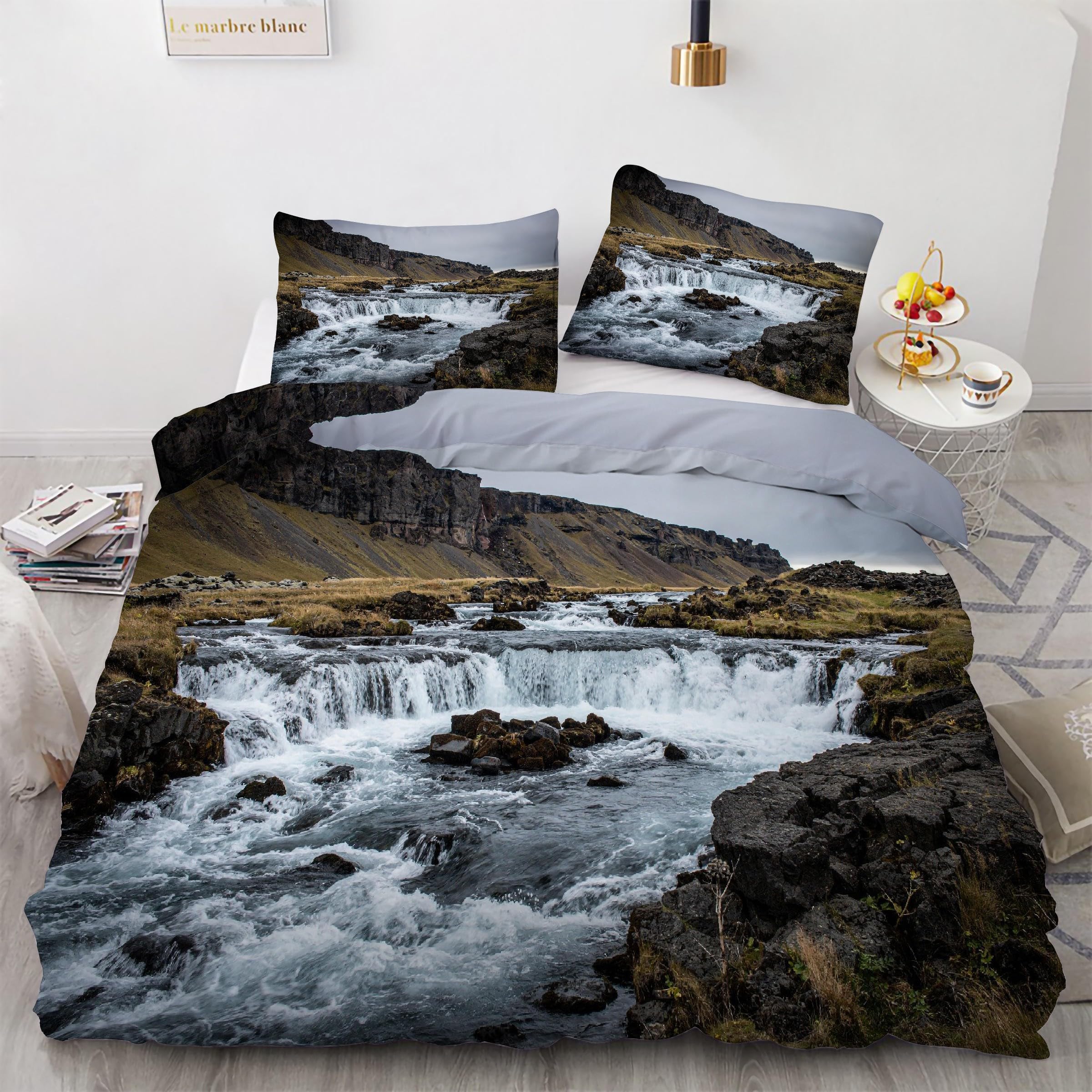 Housse de couette 200x200 en microfibre douce avec fermeture éclair