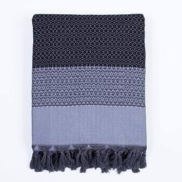 P SK L  ift Ki ilik Yatak  rt s  ve Pike |%100 Pamuklu  nce Hafif Yazl k Battaniye | Boho Dekoratif Koltuk  rt s  |  ok Ama l   eyizlik G nl k Kullan m Siyah-Gri, 200x250 cm  ift Ki ilik Pike