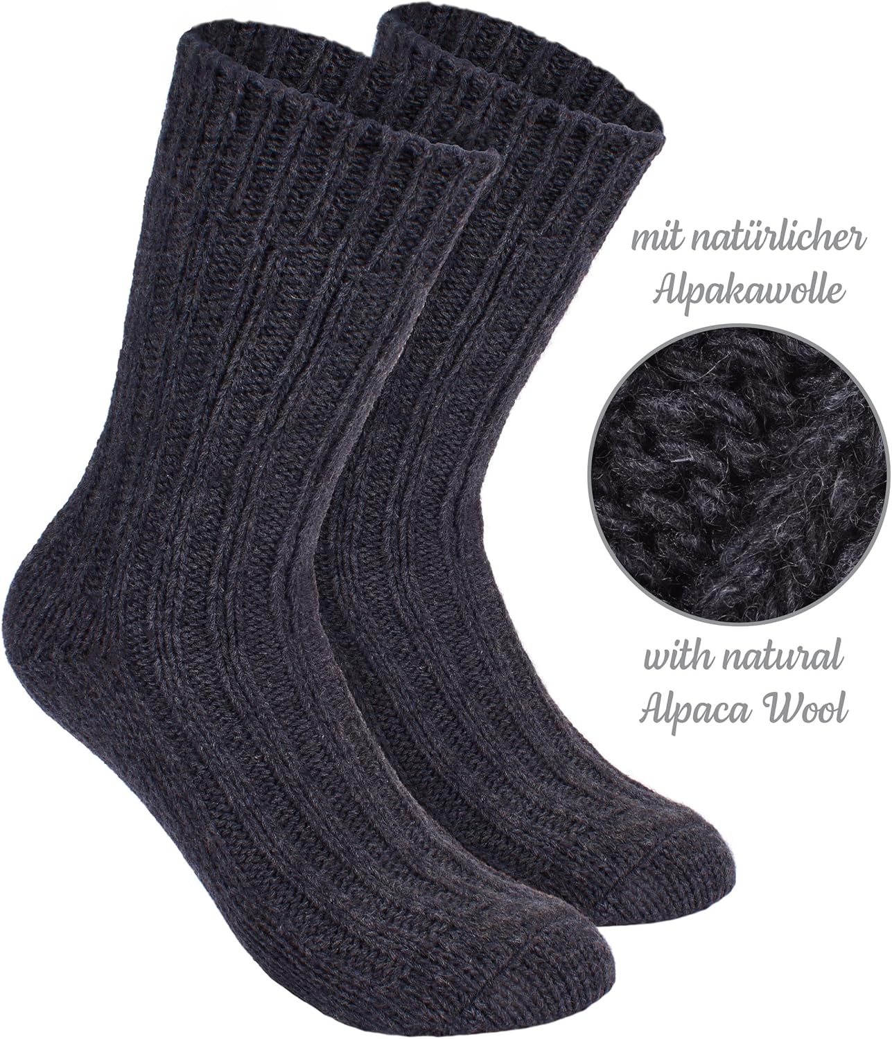 BRUBAKER Warm Alpaca Socks for Men or Women - 4 Pairs - Image 4