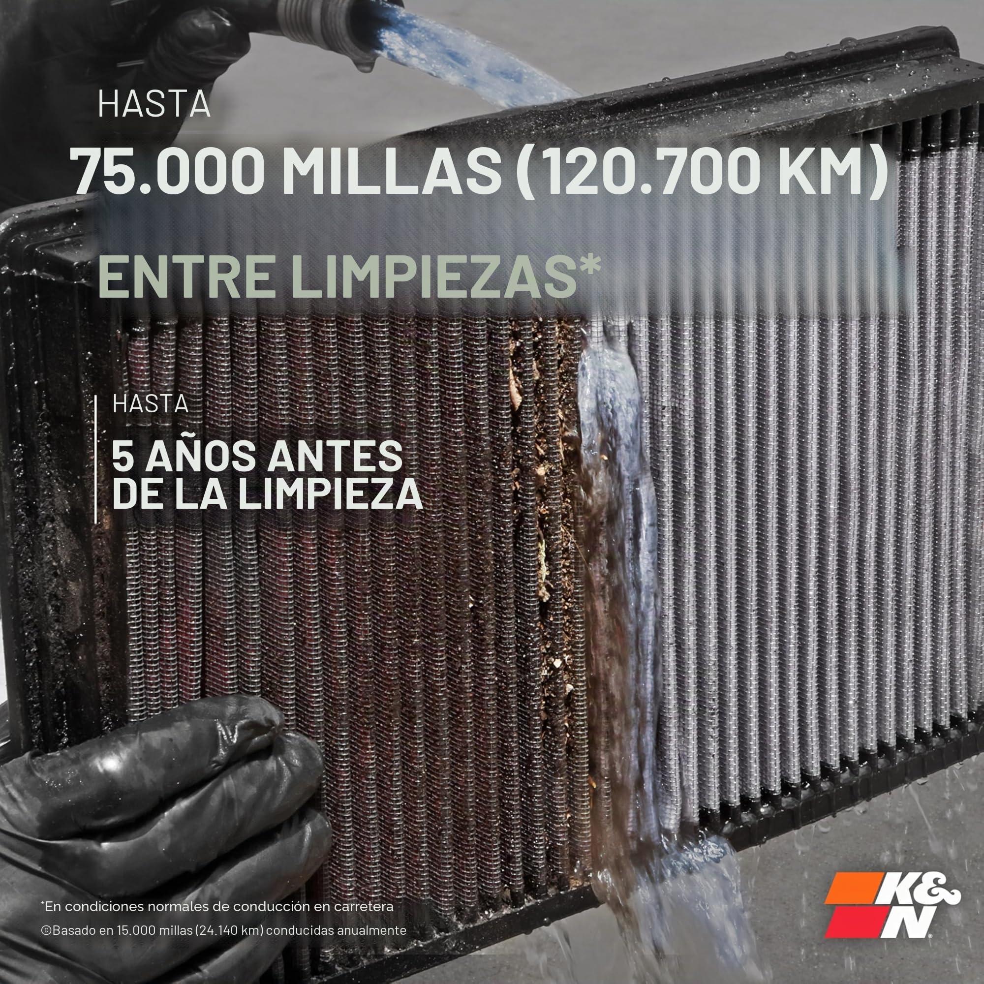 K&N 33-3005 Filtro de Aire Coche, Lavable y Reutilizable, negro