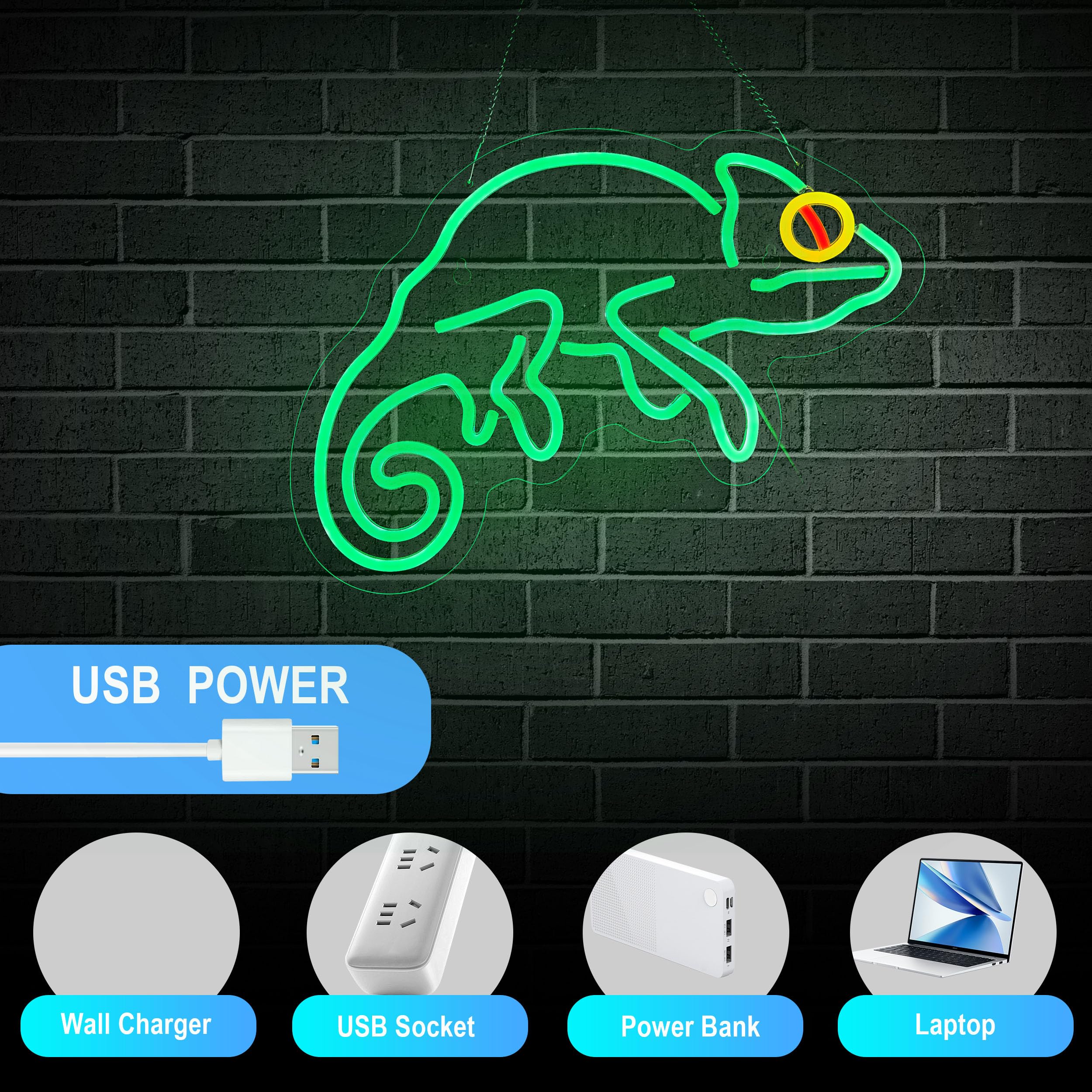 ADV PRO Gecko Lizard Neon Light Sign | 3D Engraved LED Wall Art For Bar, Room