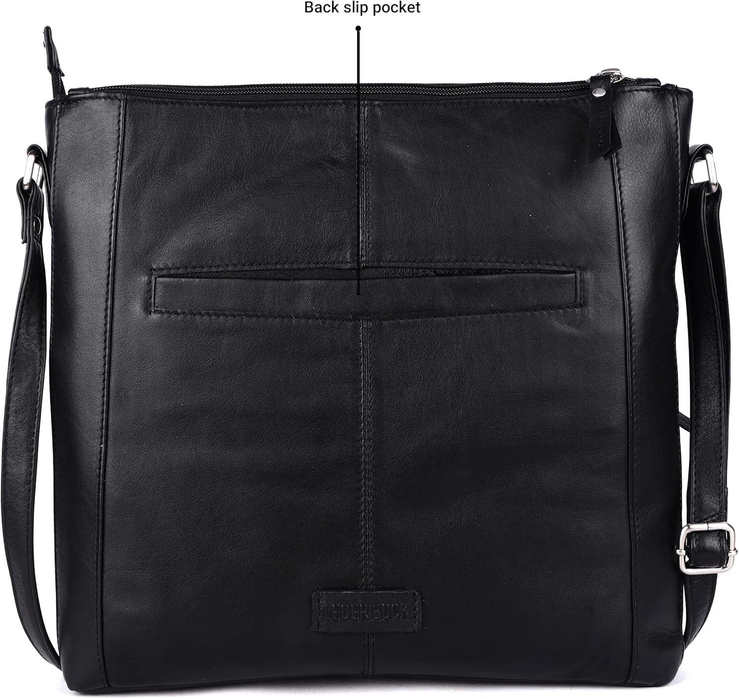 Grace Soft Napa Real Leather Large Cross body handbag-Double Zip Premium Sling Crossover Shoulder Bag for Women - Image 7