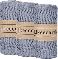 Vista 22 de 100% Algodón Hilo de Ganchillo para Bolsa de 2 mm 170 m Cuerda de Macramé de 2 mm Hilo de Crochet Cuerda de Macramé Regalo para Tejedor (Azul Verde)