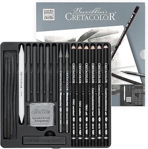 CRETACOLOR 400 30-Black Box - Juego de 20 piezas de carbón