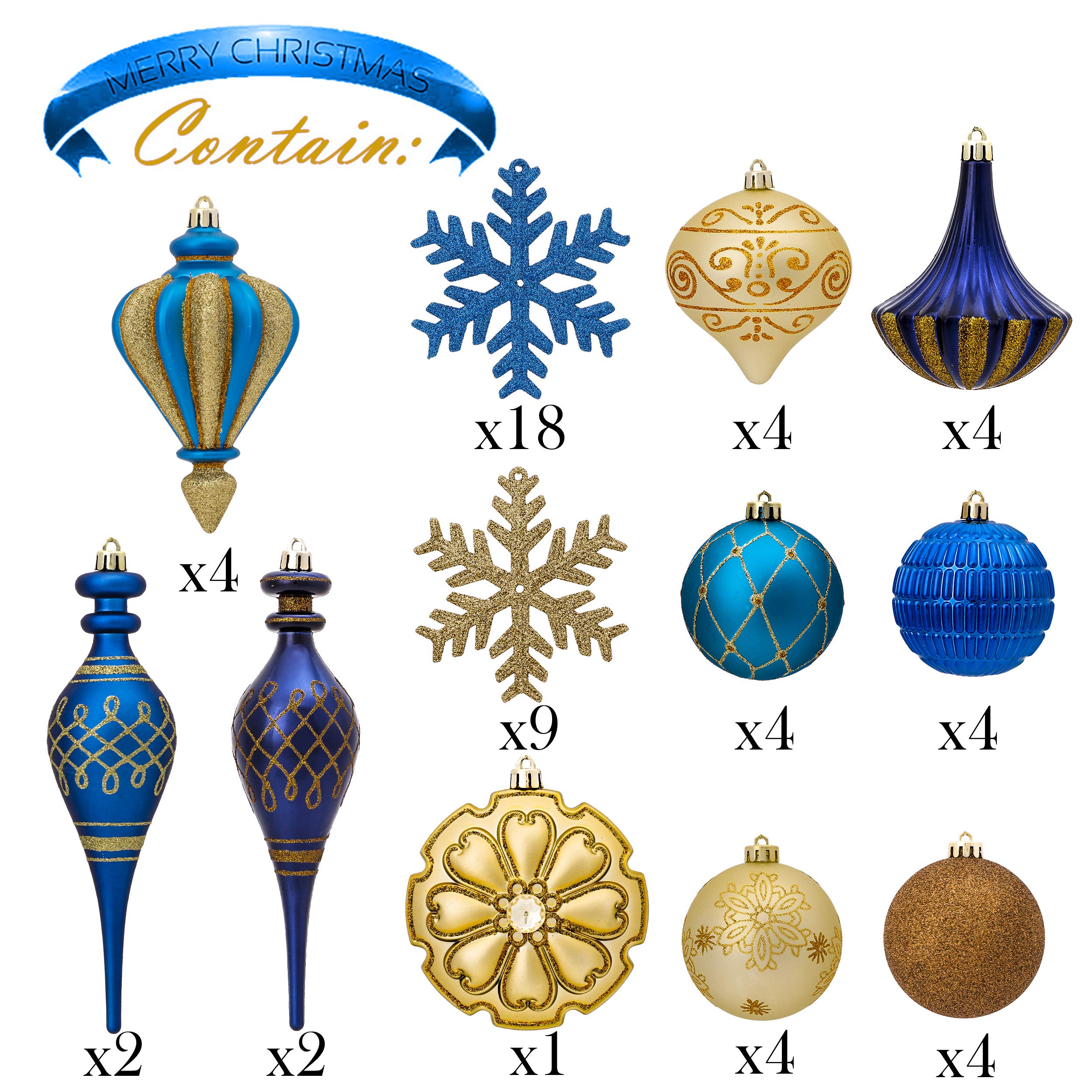 Amazon.co.jp: Valery Madelyn クリスマスボールオーナメント、60