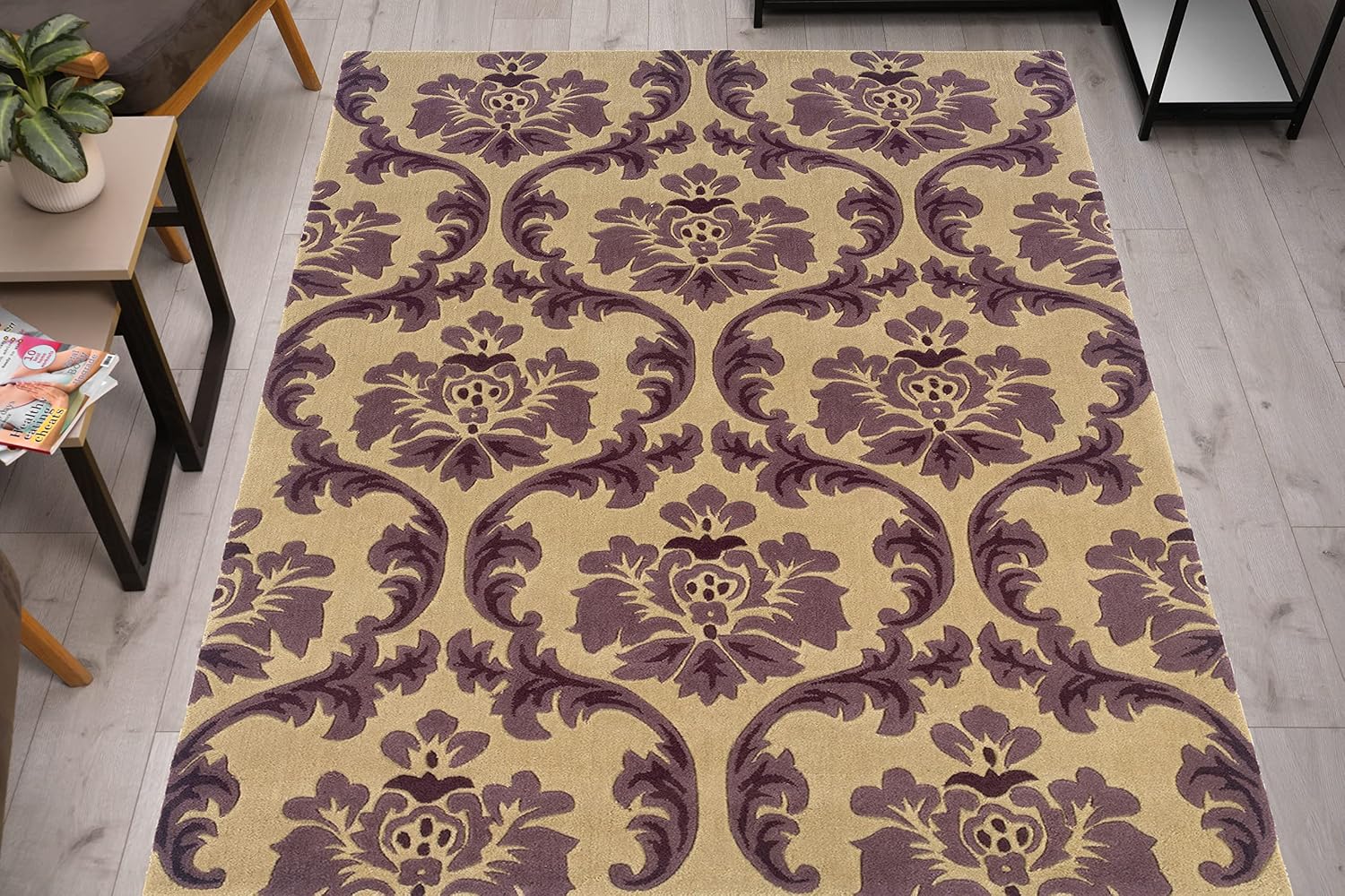 Linon RUG-TARL0557 Trio Collection, Off/White, 5 x 7