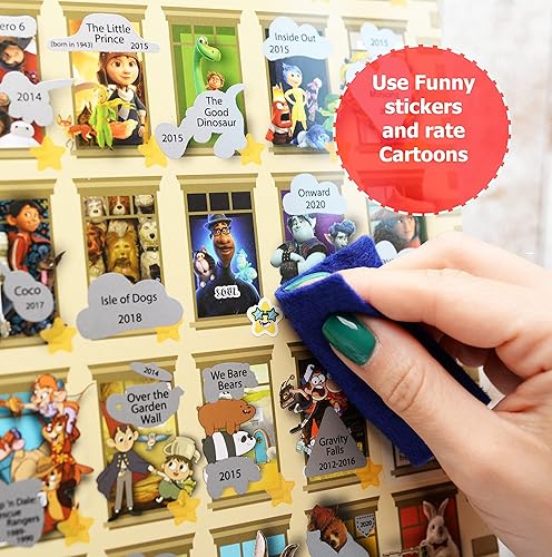 Miniatura 3 de Mymap Póster de dibujos animados para raspar la película BucketList Animado 16x24 Wall Scratch Poster Best 100 películas