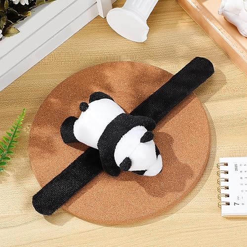 Miniatura 4 de Zerodeko 1 pulsera de animales de palmada, pulsera de panda de animales de peluche, con temática de selva, juguetes de peluche para niños y niñas