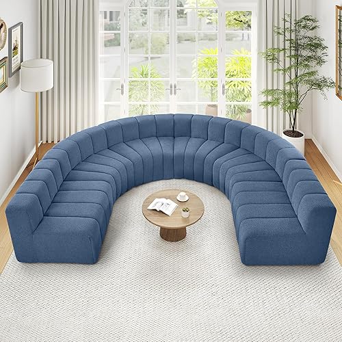 Vista 26 de LEVNARY Módulo redondo 1/8 para sofá modular (beige)