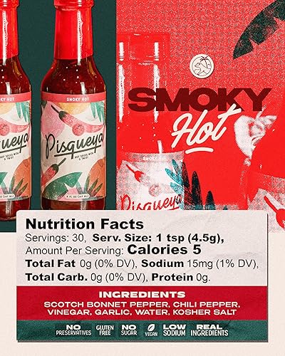 Miniatura 3 de PISQUEYA Salsa picante gourmet con pimientos caribeños escoceses bonnet - A base de plantas, sin azúcar, baja en sodio, sin gluten, realmente puedes