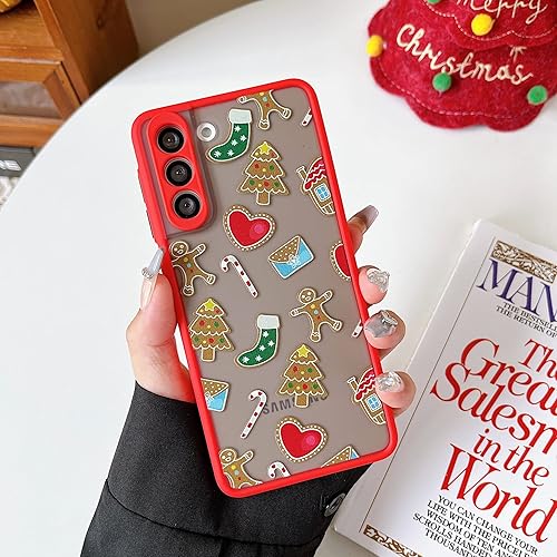 ZTOFERA Funda de Navidad para Sumsung Galaxy S22 Plus 5G, bonito diseño de Feliz Navidad, regalo de silicona translúcida de policarbonato duro + TPU