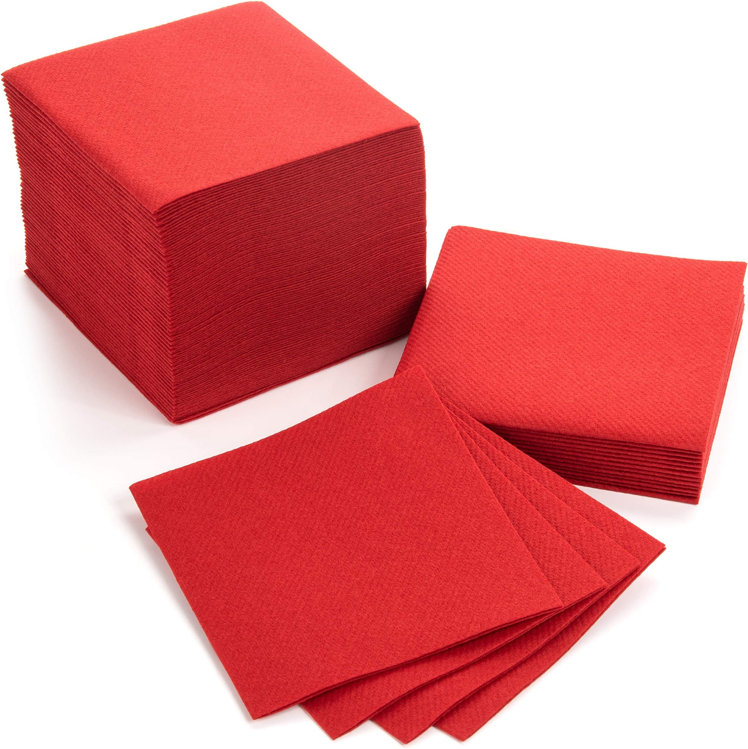 Disposable Red Cocktail Napkins Paper 4" x 4" HighEnd