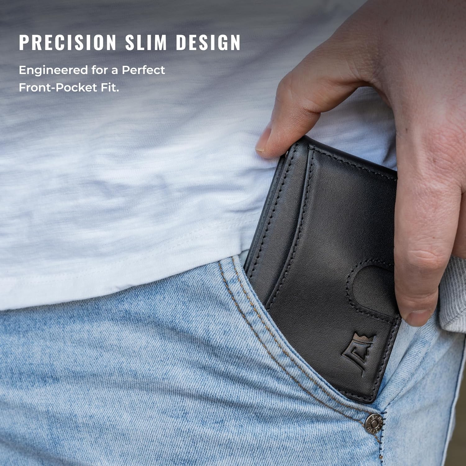 Kings Loot Money Clip Slim Minimalist Wallet for Men – RFID Blocking Leather Design with Money Clip – Front Pocket Bifold Holds 12 Cards – Stylish & Compact Wallets (Black) - Image 2