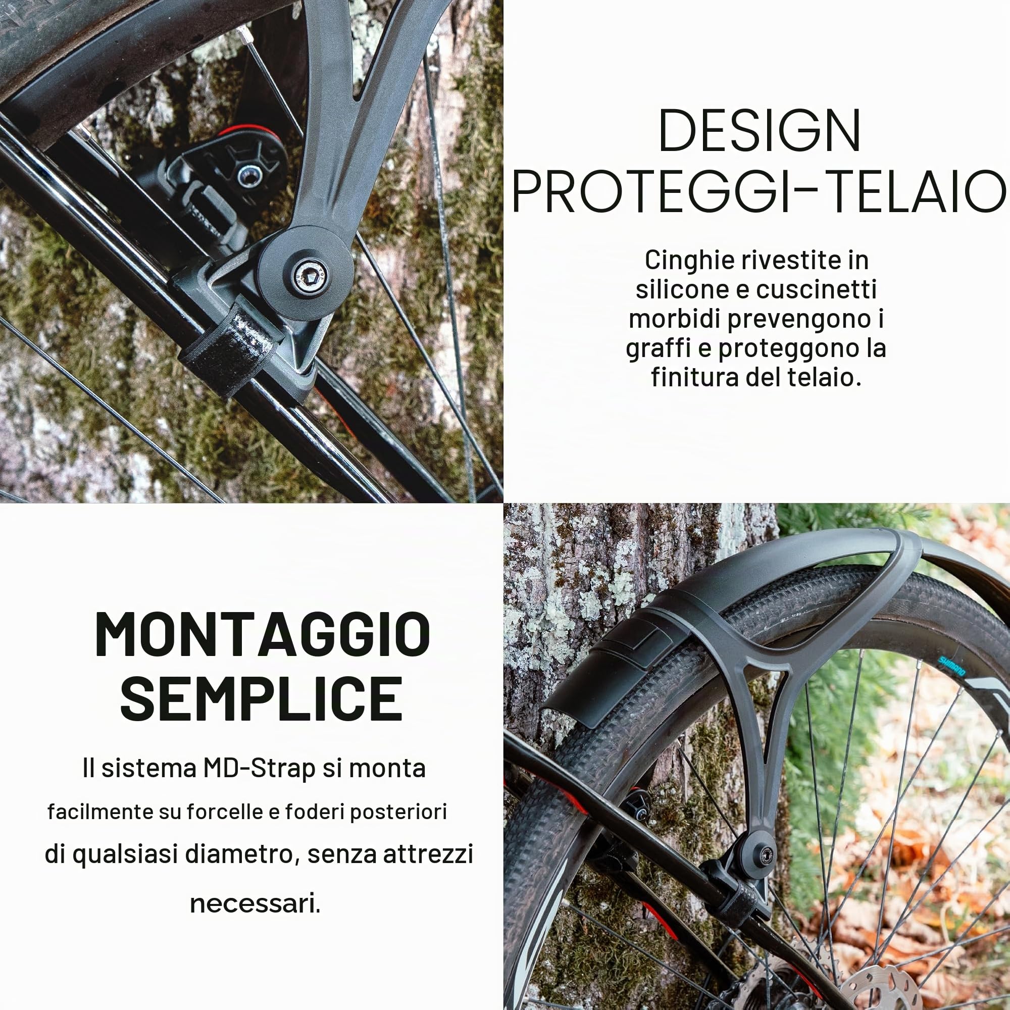 ZEFAL Shield G50 - Parafanghi Bici Gravel - Set di Parafanghi Bici 28 Anteriori e Posteriori per Bici Gravel - Parafango Gravel da 28 pollici - Made in France