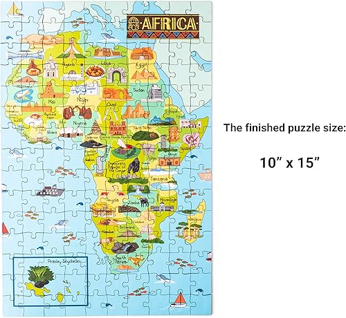 Miniatura 4 de Terra Puzzles Rompecabezas de mapa de África colorido y vibrante de 152 piezas 10 x 15 pulgadas para niños de 6 años divertido juguete educativo y