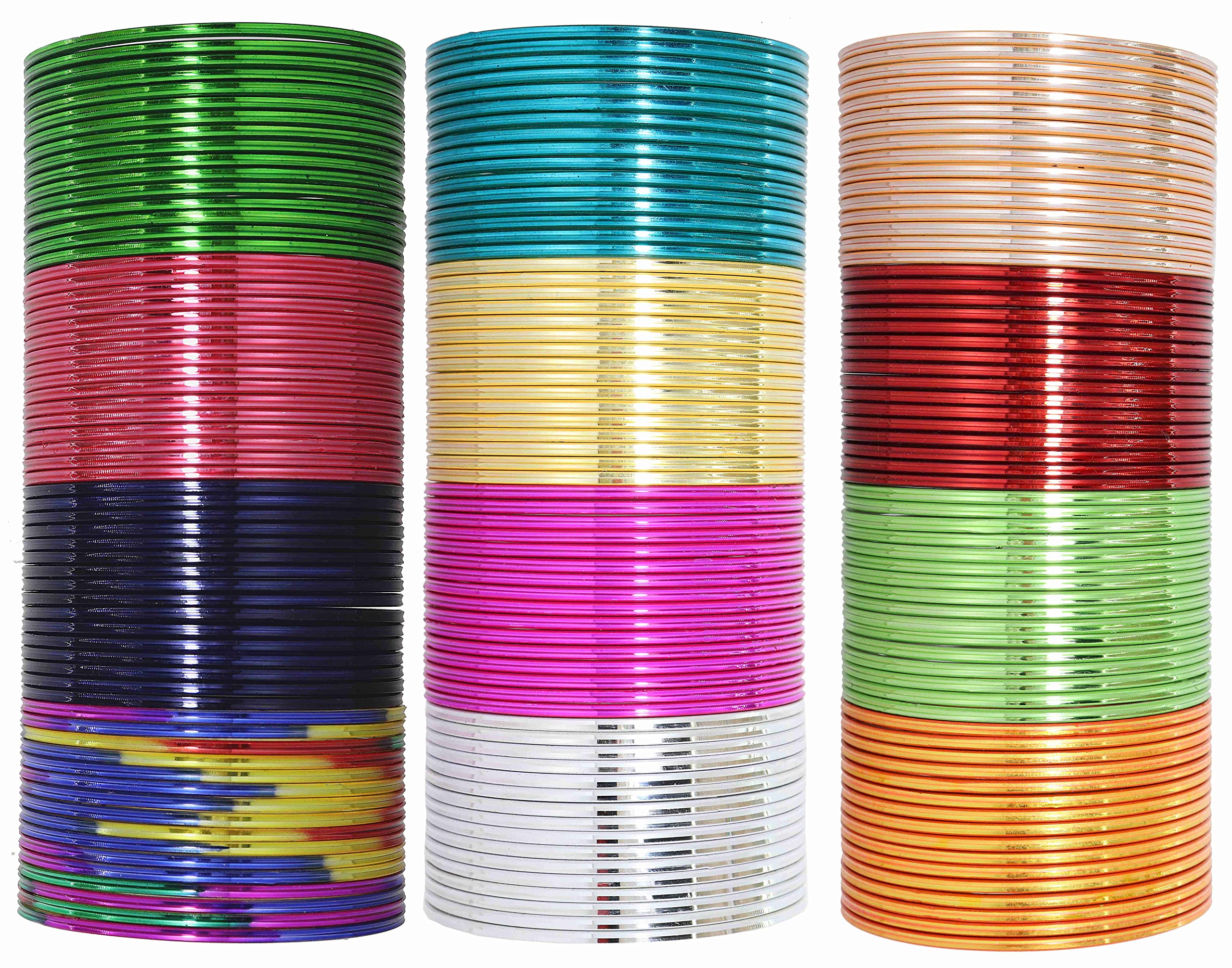 NMII Non-Precious Metal Base Metal With Colourful Plane Bangles Set For Women and Girls,(Multicolour-2.4 Inches),Pack Of 192 Bangles Set (B0BFRGYYCB) Amazon Price History, Amazon Price Tracker