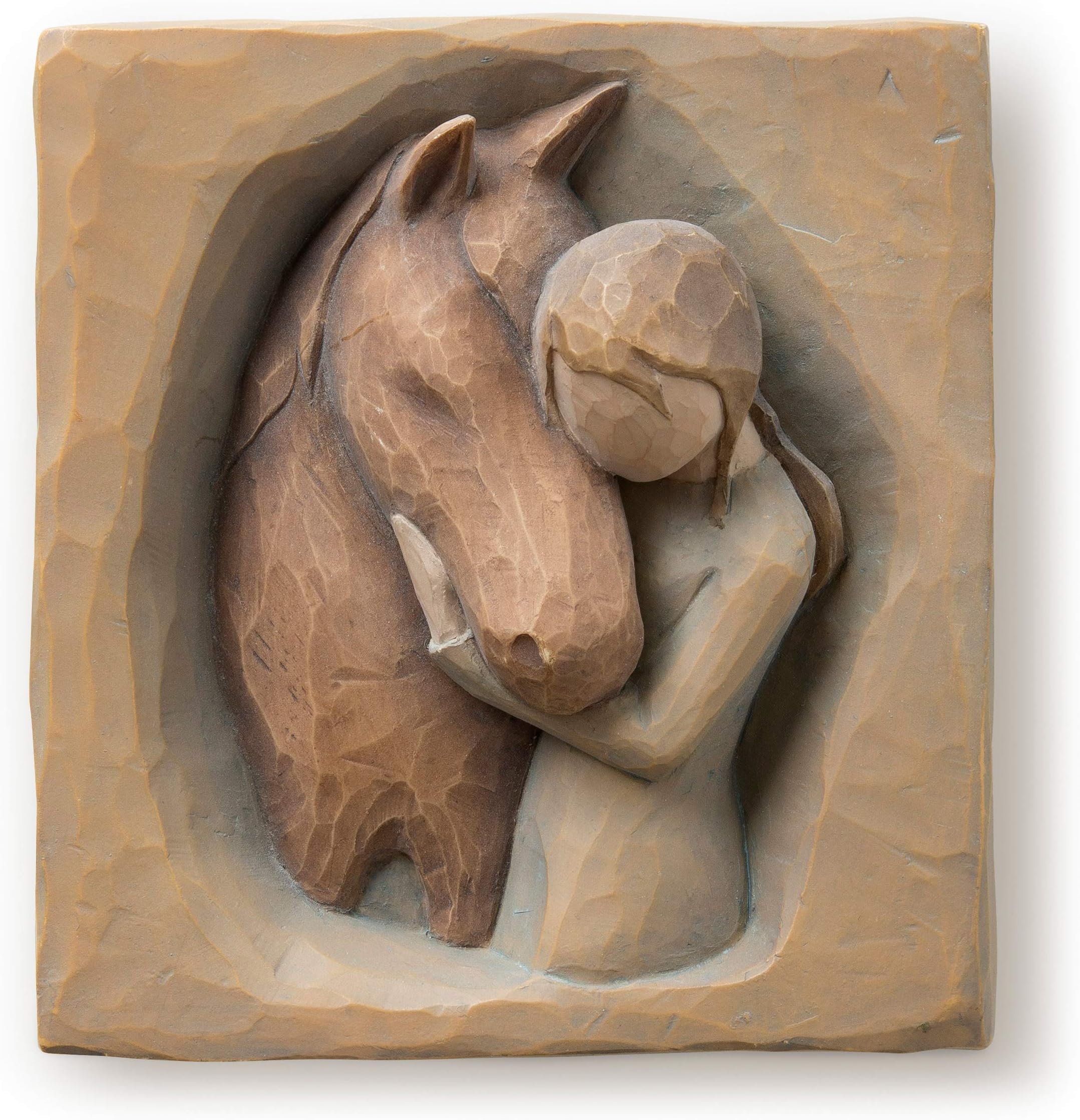 hand-painted sculpted Plaque, Quiet Strength