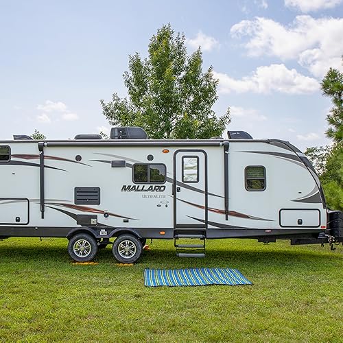 Miniatura 5 de Alfombrilla a rayas Camco con correa AzulVerde