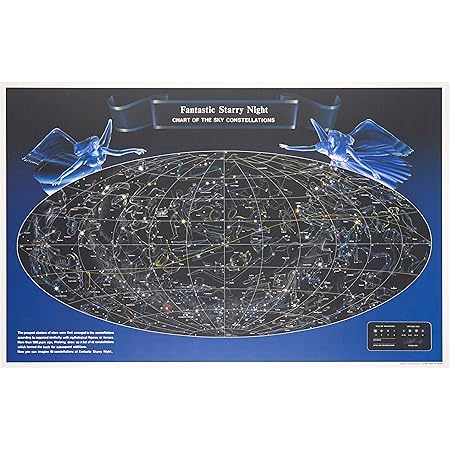 Amazon Co Jp 星の手帖社 幻想全天星座絵図 夜光 ポスター スポーツ アウトドア
