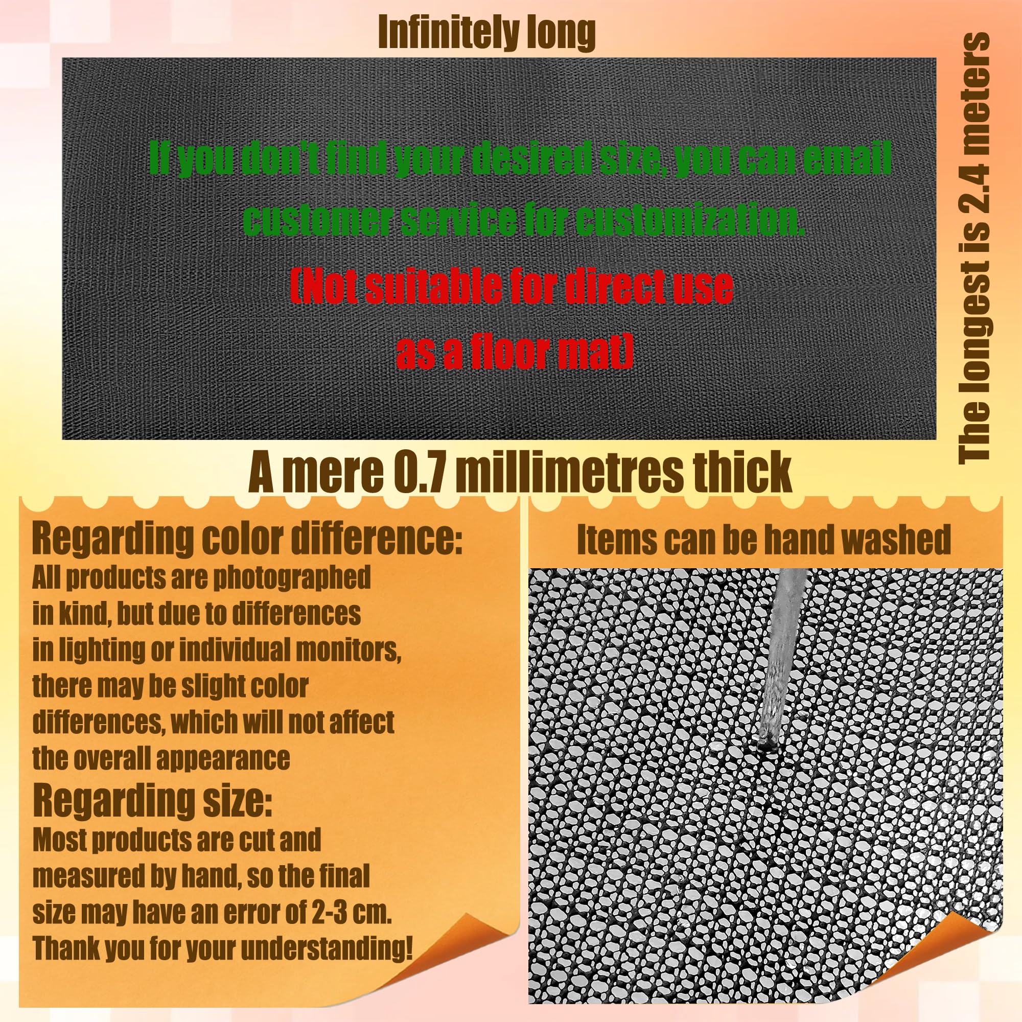 Rete Antiscivolo 195 x 210 cm Rivestimento Antiscivolo Rete Sotto Tappeto Multiuso Aderisce Senza Colla per Cassetti in Moquette Sottotappeto, Nero
