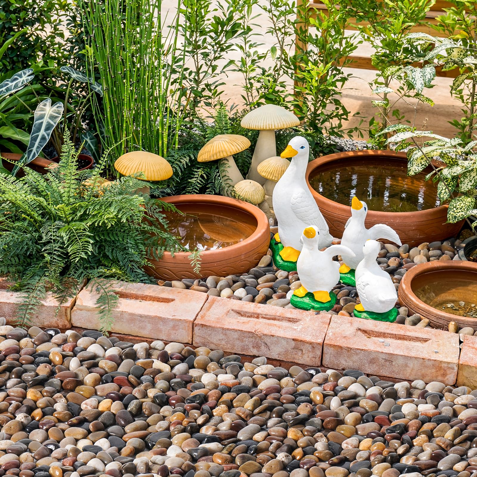 GreatBuddy Flusssteine, gemischte Farben, 3,5 cm, große dekorative Kieselsteine für Garten, Landschaftsbau, Outdoor, polierte Pflanzensteine für Topfpflanzen, Aquariumsubstrat und Vasen, 13,6 kg
