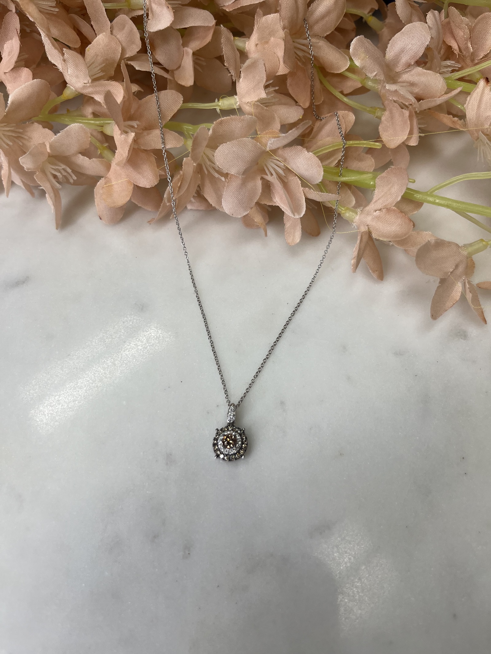 Amazon.com: LE VIAN 1/2 Carat Chocolate Diamond Round Halo Pendant
