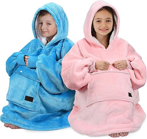 Miniatura 8 de Catalonia Sudadera tipo manta con capucha para niños, sudadera de sherpa extragrande para adolescentes jóvenes, idea de regalo