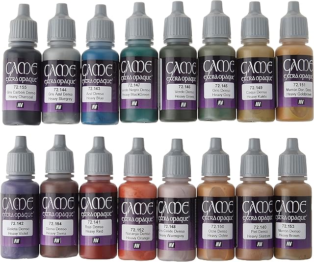 Vallejo 72290 - Game Colour Extra Opaque Painting Set - Color Paint - Acrylic Paintset,Grey,17 ml (Pack of 16)