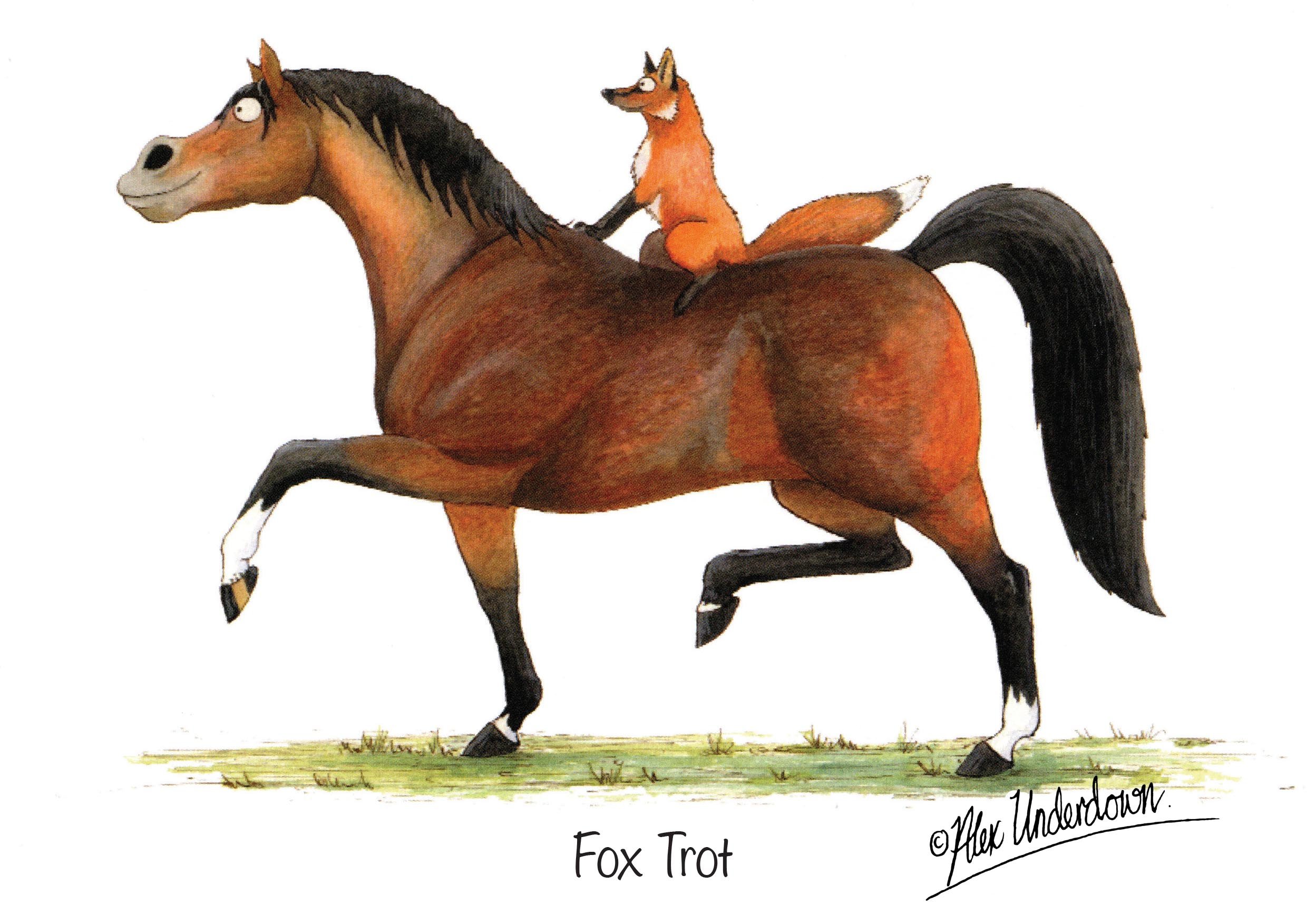 Foxtrot Horse and Fox Greeting Card by Alex Underdown