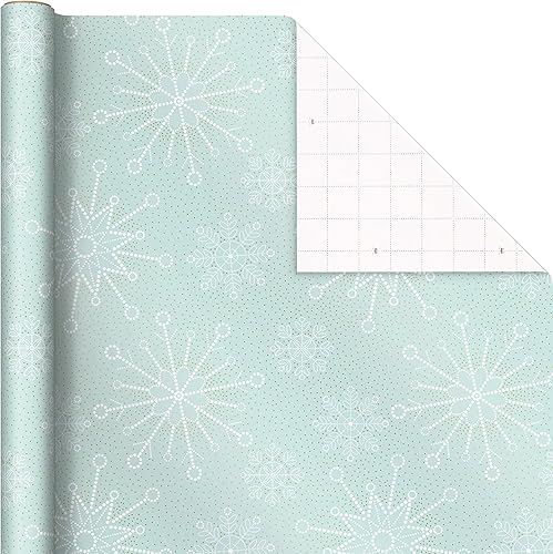Vista 33 de Hallmark Papel de regalo de Navidad con líneas para corte en el reverso (3 rollos: 120 pies cuadrados en total), escena de la ciudad de invierno