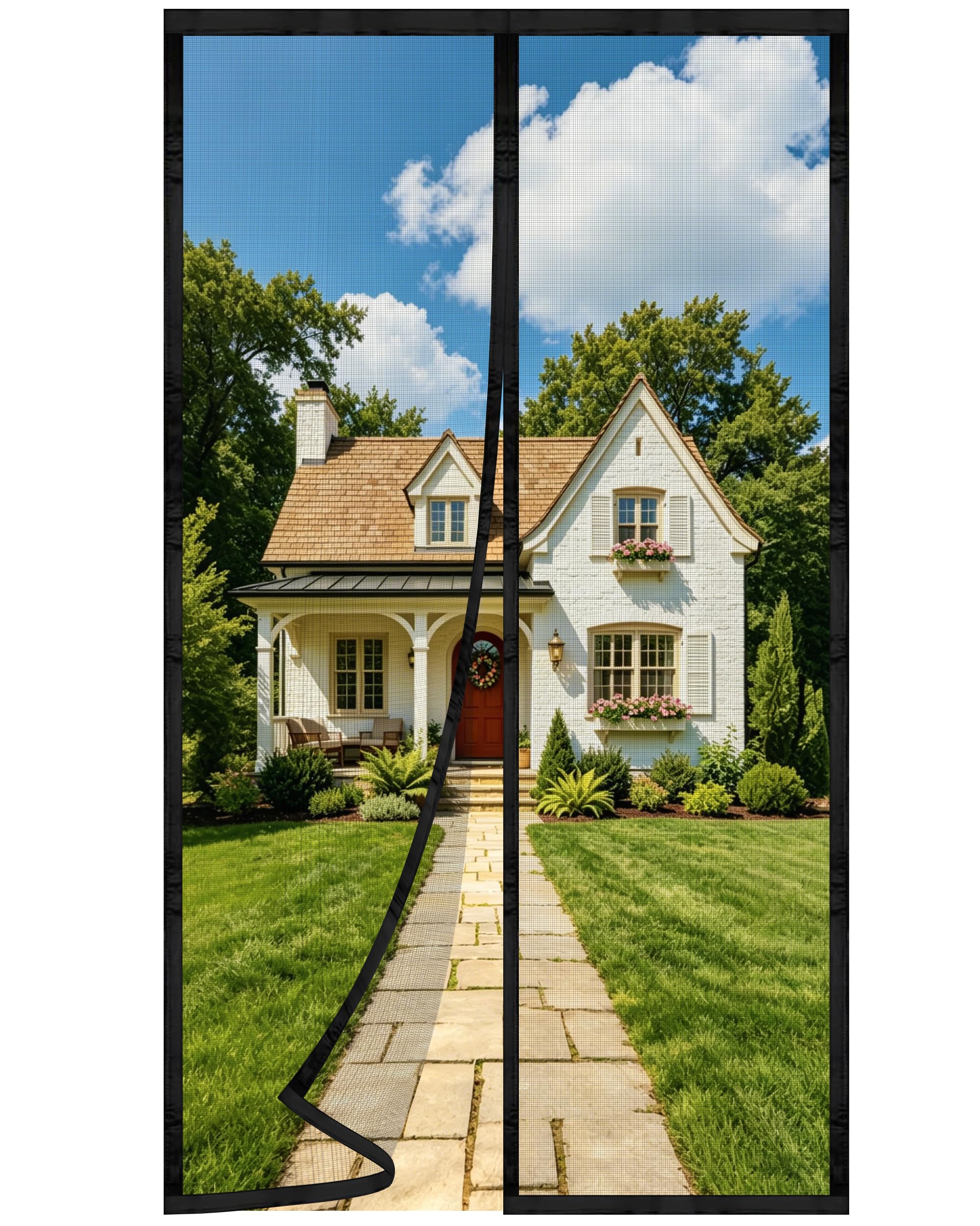 DIKER Fly Screen Balcony Door, 90 x 210 cm, Magnetic Fly Screen Door, Insect Protection Balcony Door, Fly Curtain, Patio Door, No Drilling, Mosquito Net Door for Living Room, Patio Door (Black)-image-41