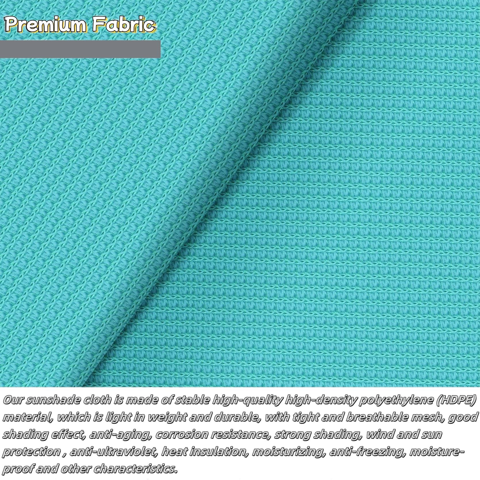 Prostokąt Żagla Przeciwsłonecznego 480 x 520 cm, Siatka Ochronna UV Lekka, Trwała, Regulowana, Osłona Baldachimu Pergoli, Na Zewnątrz, Do Ogrodu, Niebieskie niebo