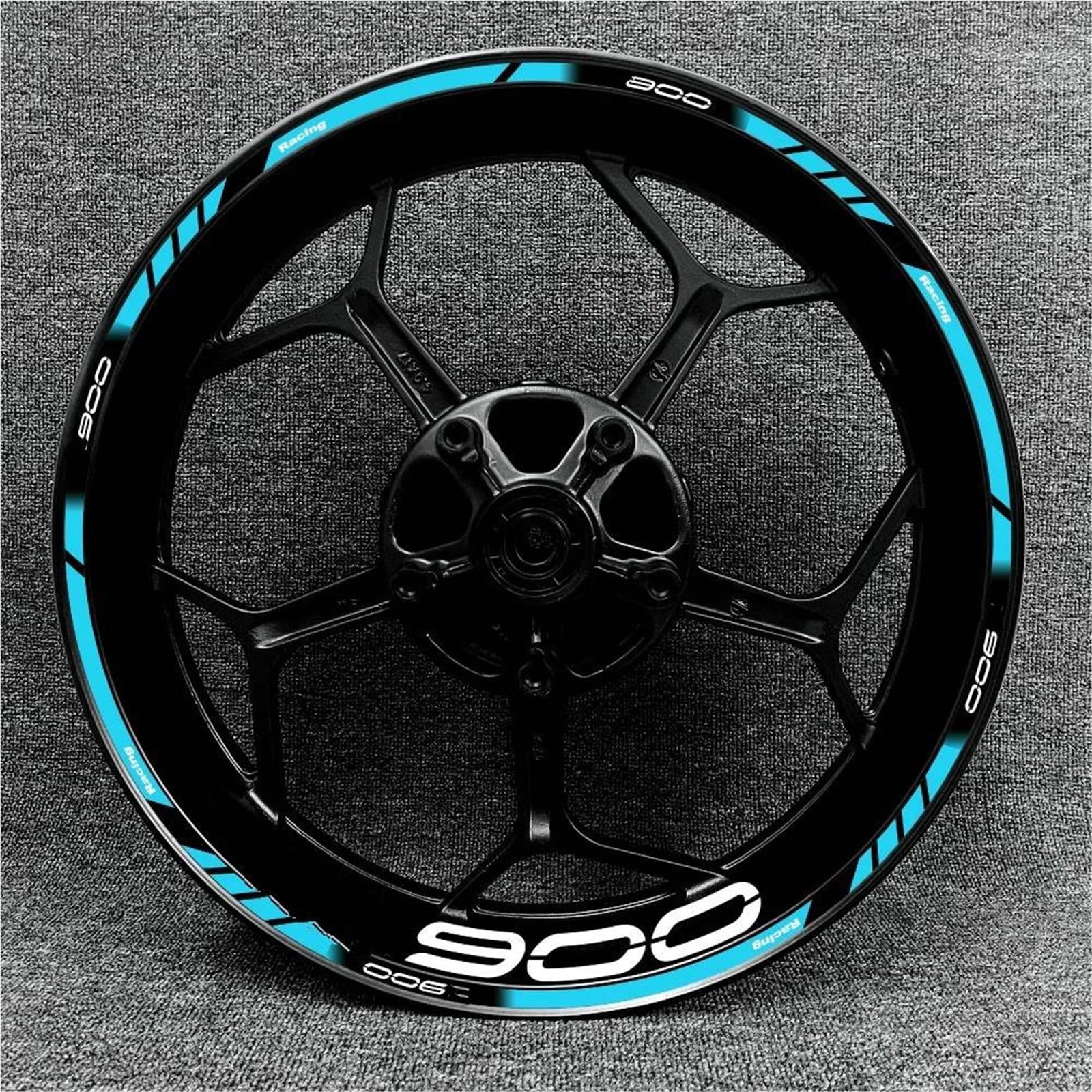 Motorcycle 17 Inch Wheel Hub Modified Decal Decorative Rim Waterproof Reflective Stickers for Kawasaki for Z900(Color9)